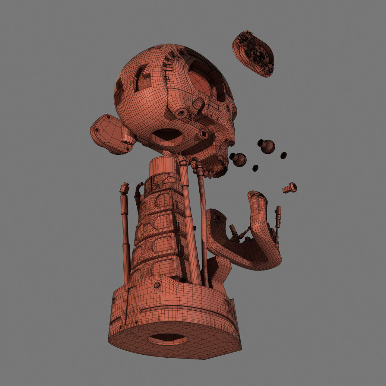 Terminator T-800 Skull Bust for 3d printing 3D print model_29