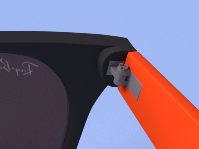 Ray ban wayfarer 3D model_2