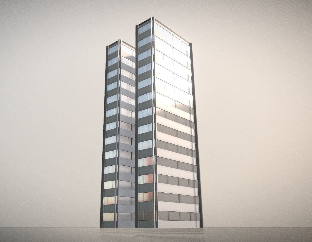 City Building Design F-1 Low-poly 3D model_5