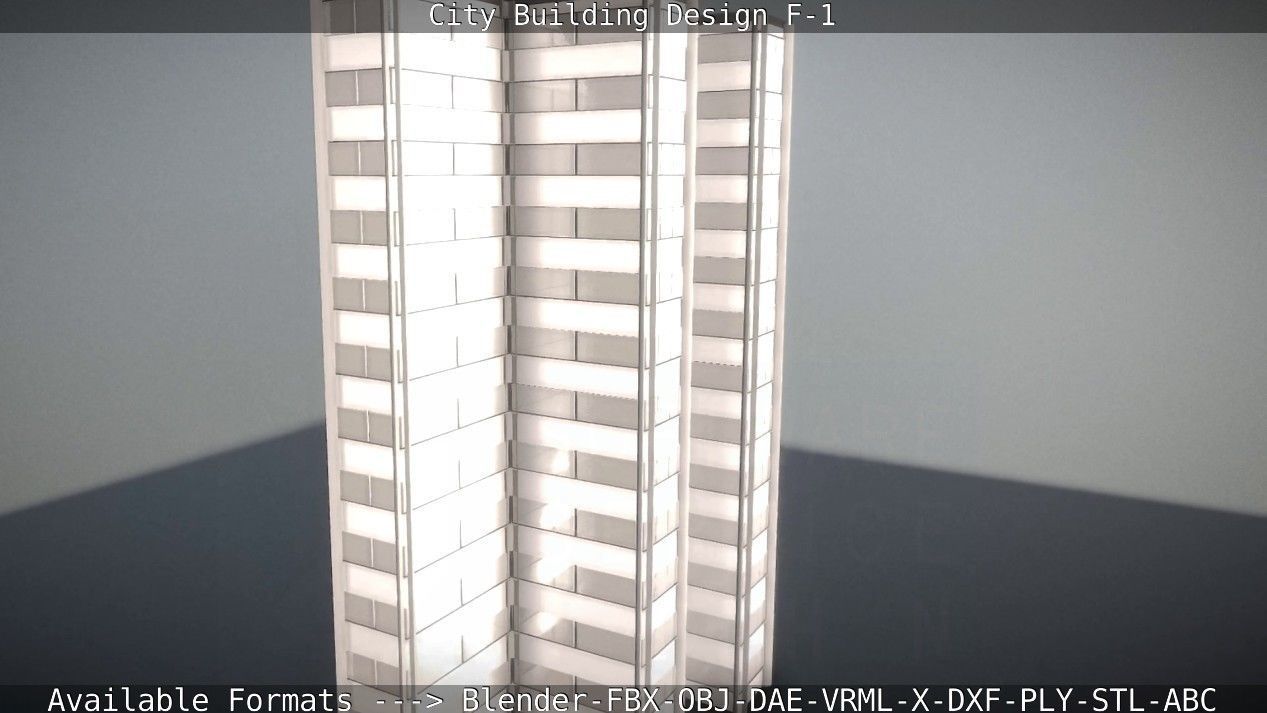 City Building Design F-1 Low-poly 3D model_33
