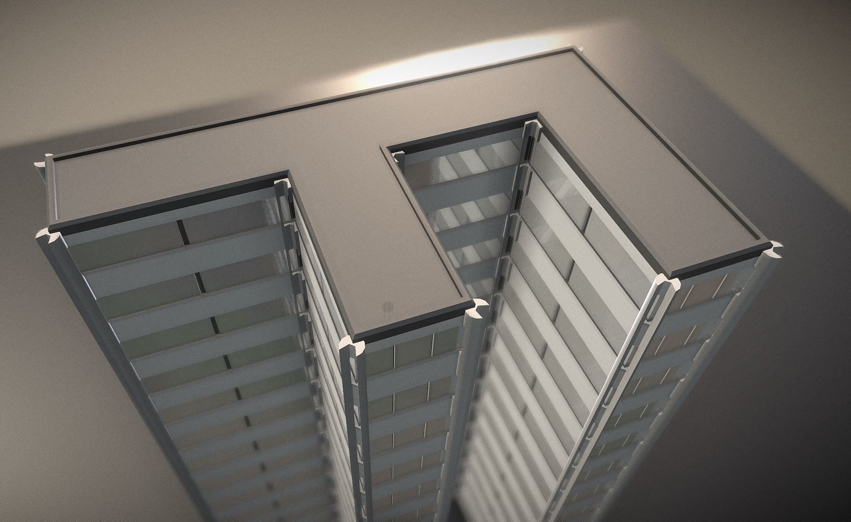 City Building Design F-1 Low-poly 3D model_4