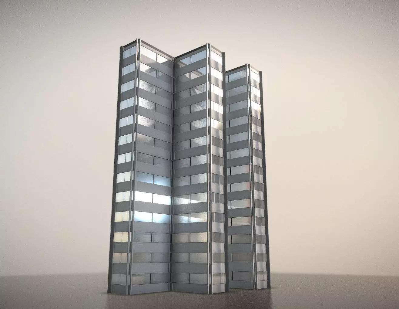 City Building Design F-1 Low-poly 3D model_0