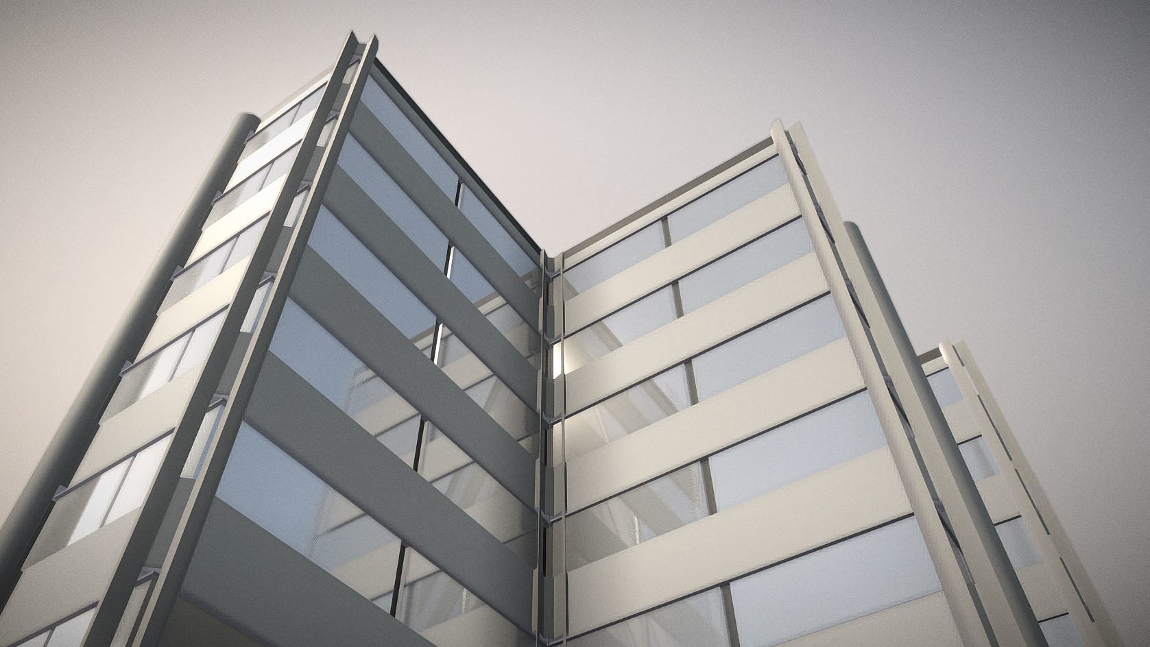 City Building Design F-1 Low-poly 3D model_2