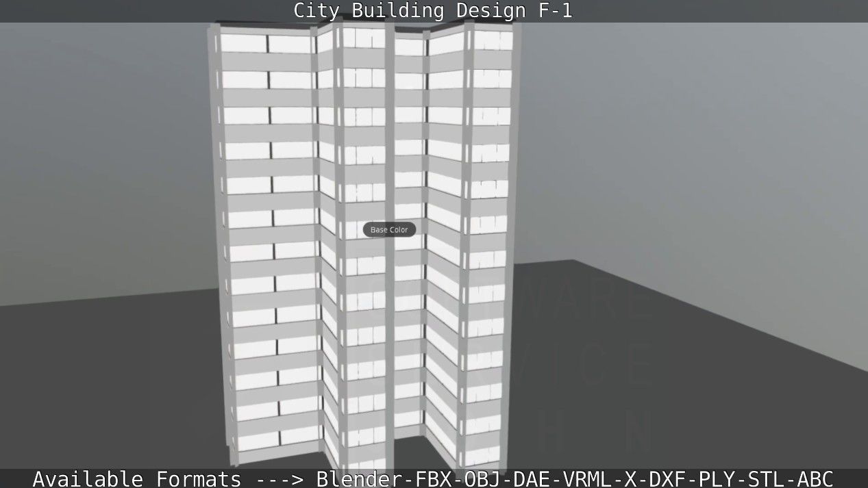 City Building Design F-1 Low-poly 3D model_79