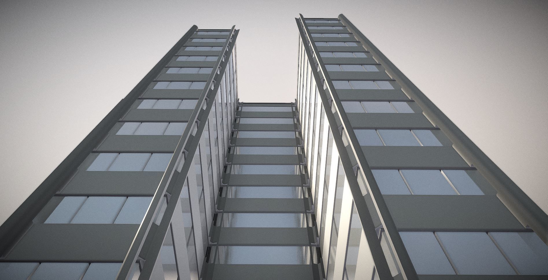 City Building Design F-1 Low-poly 3D model_8