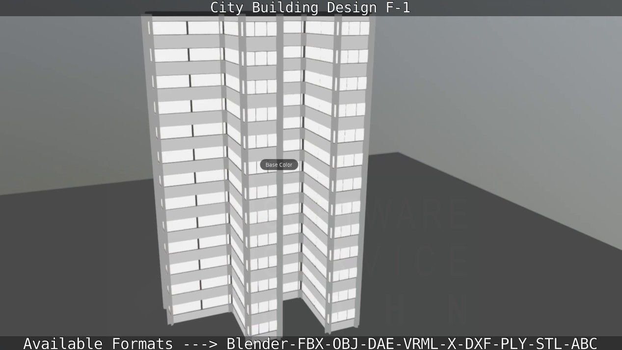 City Building Design F-1 Low-poly 3D model_78