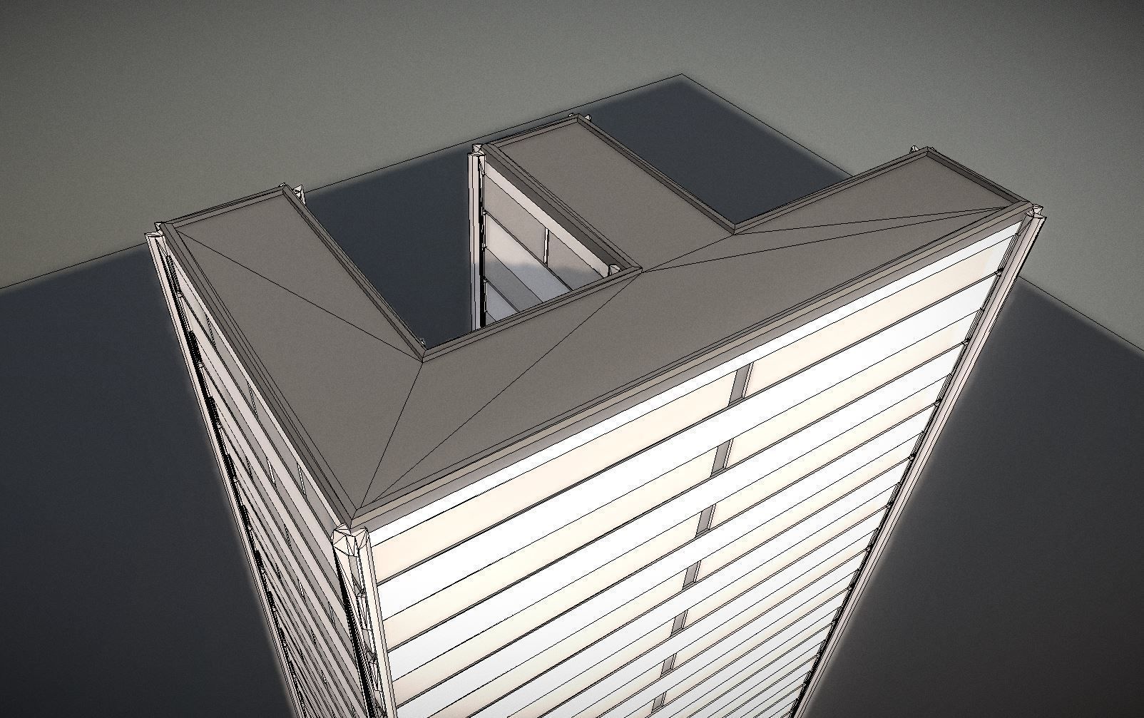 City Building Design F-1 Low-poly 3D model_11