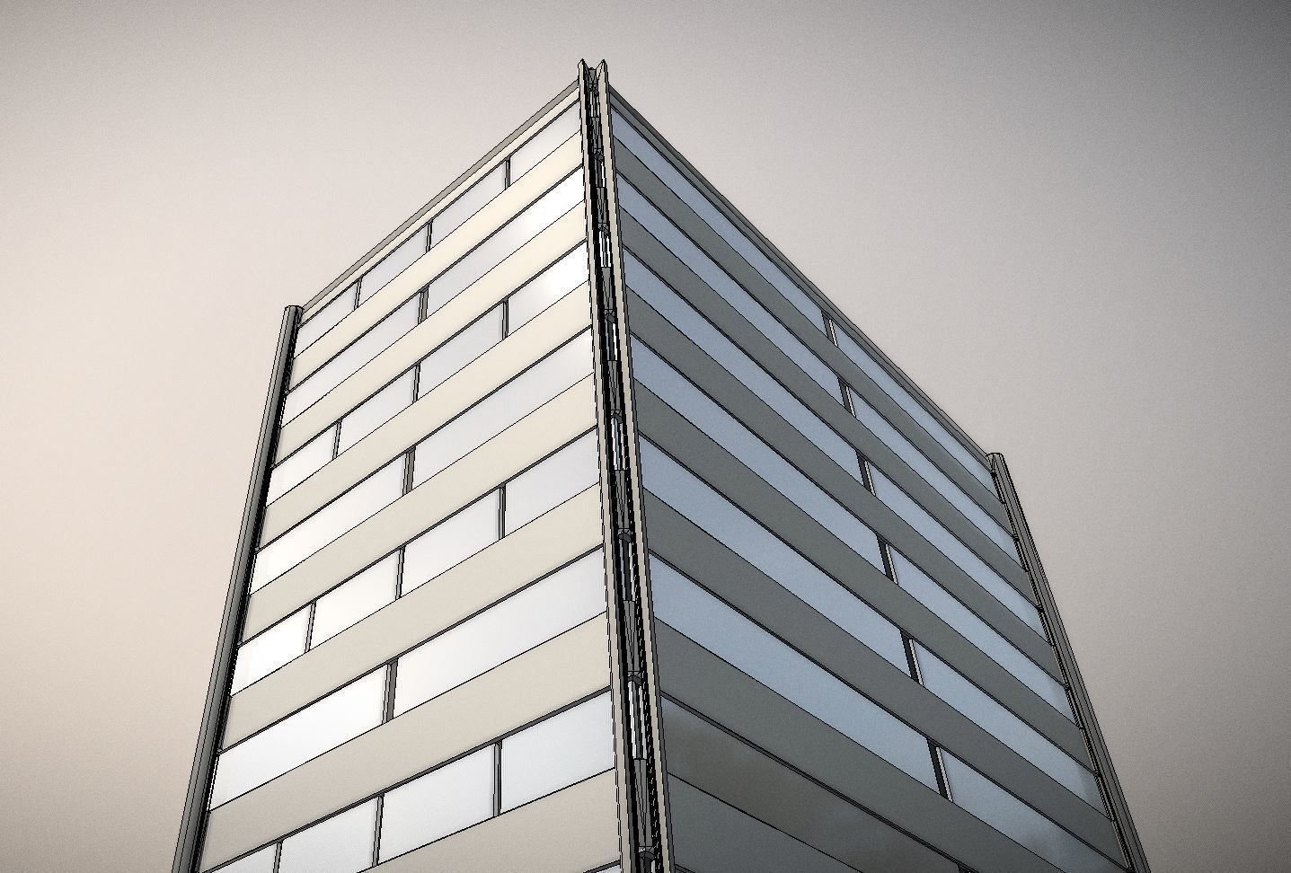 City Building Design F-1 Low-poly 3D model_3