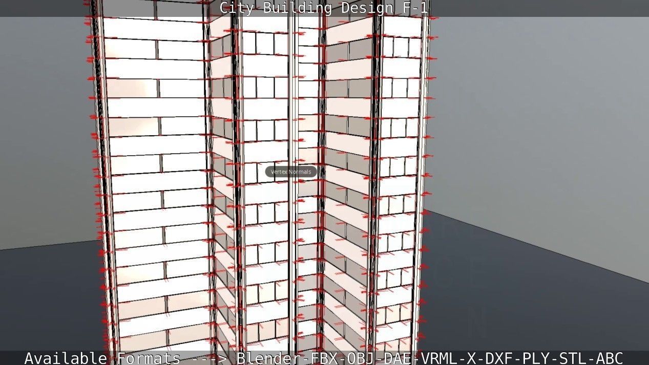 City Building Design F-1 Low-poly 3D model_66