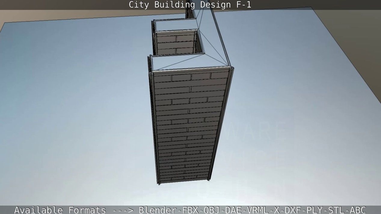 City Building Design F-1 Low-poly 3D model_45