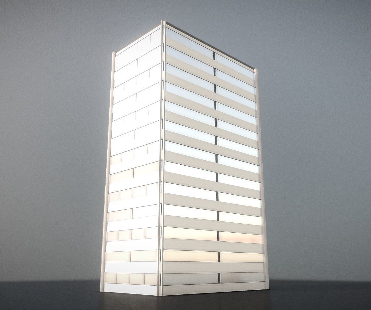 City Building Design F-1 Low-poly 3D model_9