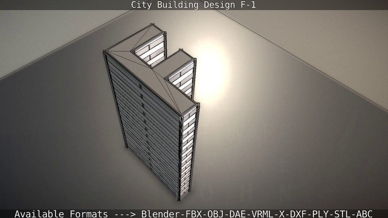 City Building Design F-1 Low-poly 3D model_73