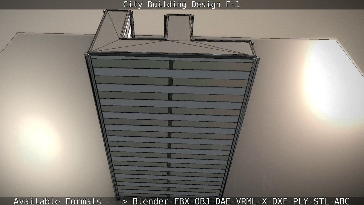 City Building Design F-1 Low-poly 3D model_72