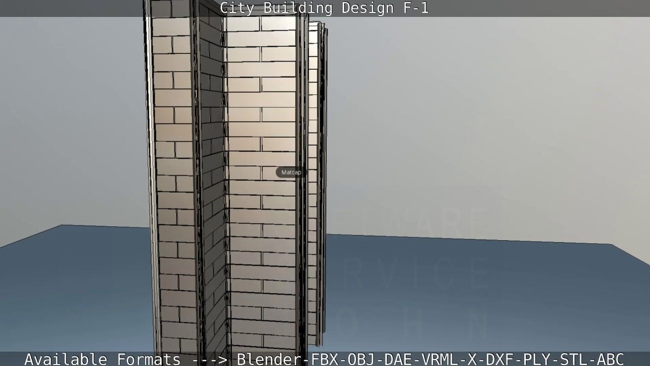 City Building Design F-1 Low-poly 3D model_68