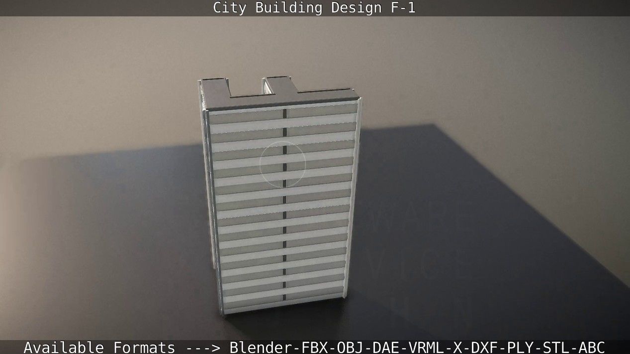 City Building Design F-1 Low-poly 3D model_23