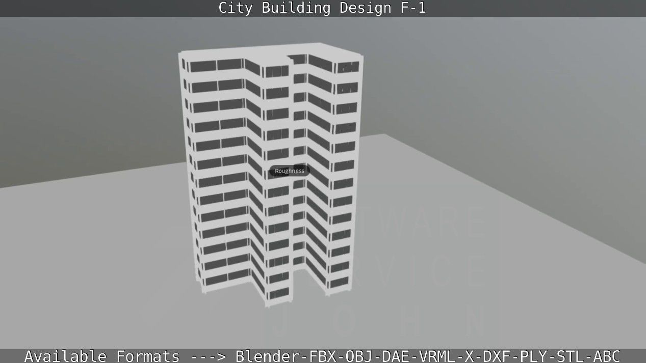 City Building Design F-1 Low-poly 3D model_81