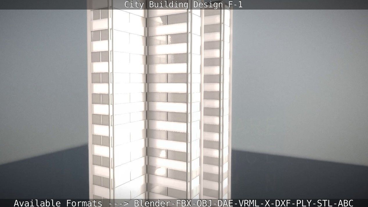City Building Design F-1 Low-poly 3D model_32
