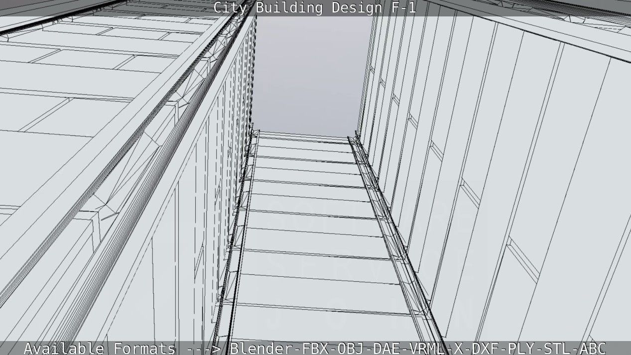 City Building Design F-1 Low-poly 3D model_55