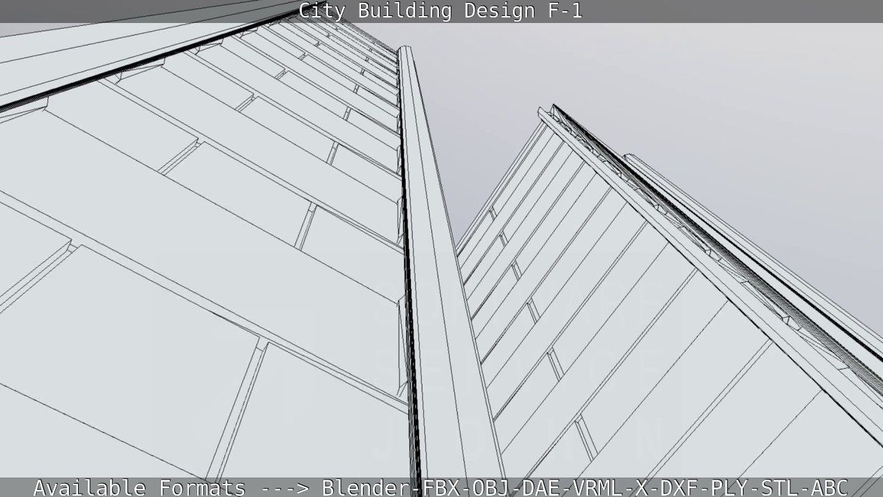 City Building Design F-1 Low-poly 3D model_62