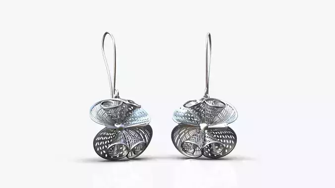 Earrings silver leaf