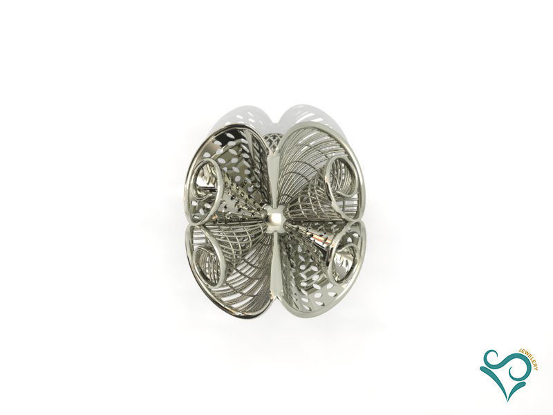 Gold Ring wedding flower ring printable 3d Jewel  3D print model_3