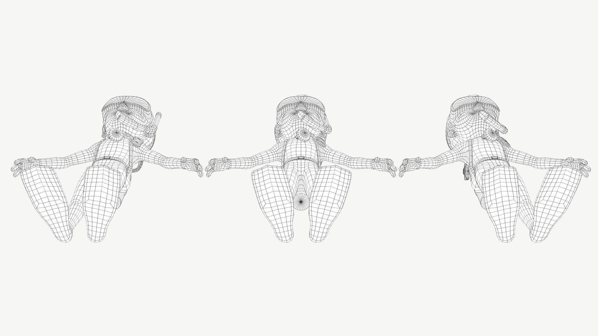 Diver Boy Low-poly 3D model_14