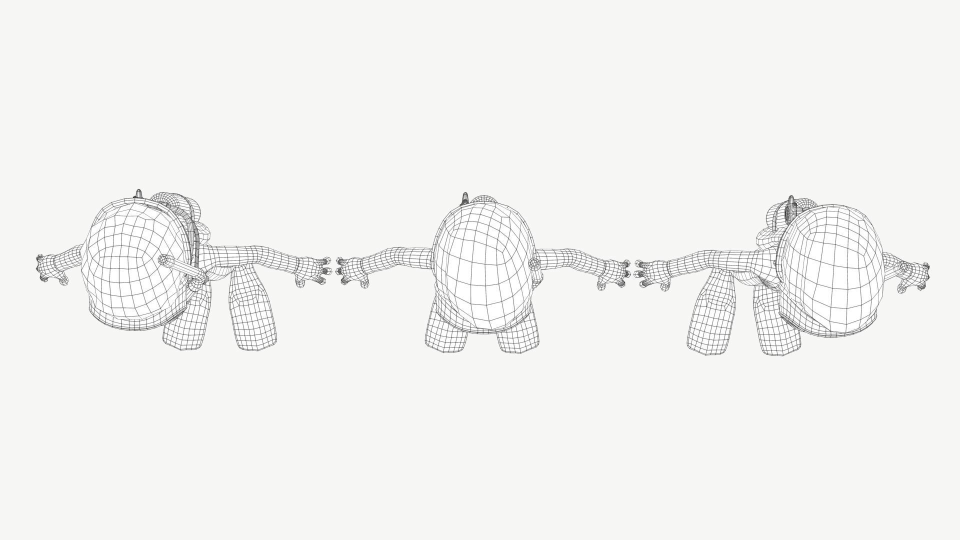 Diver Boy Low-poly 3D model_10