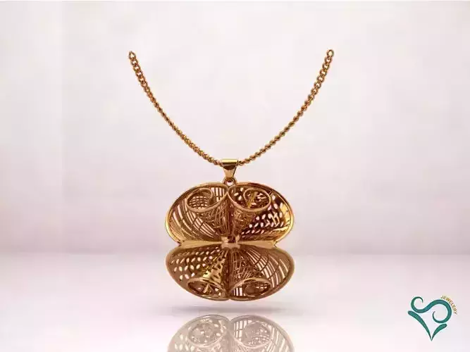 Golden pendant flower pendant printable Jewel 