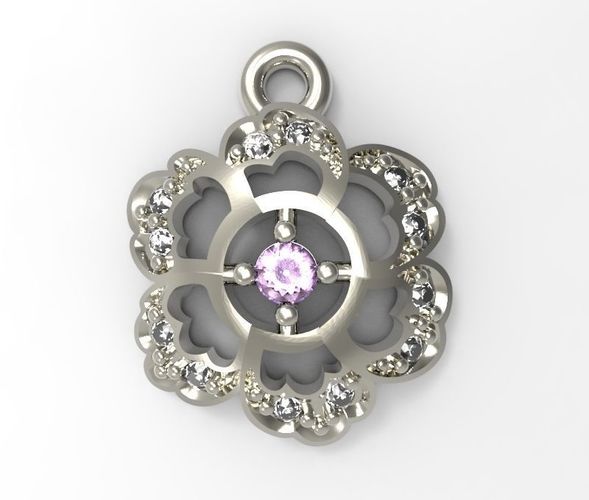 Pendant Flowers STL 3D print model