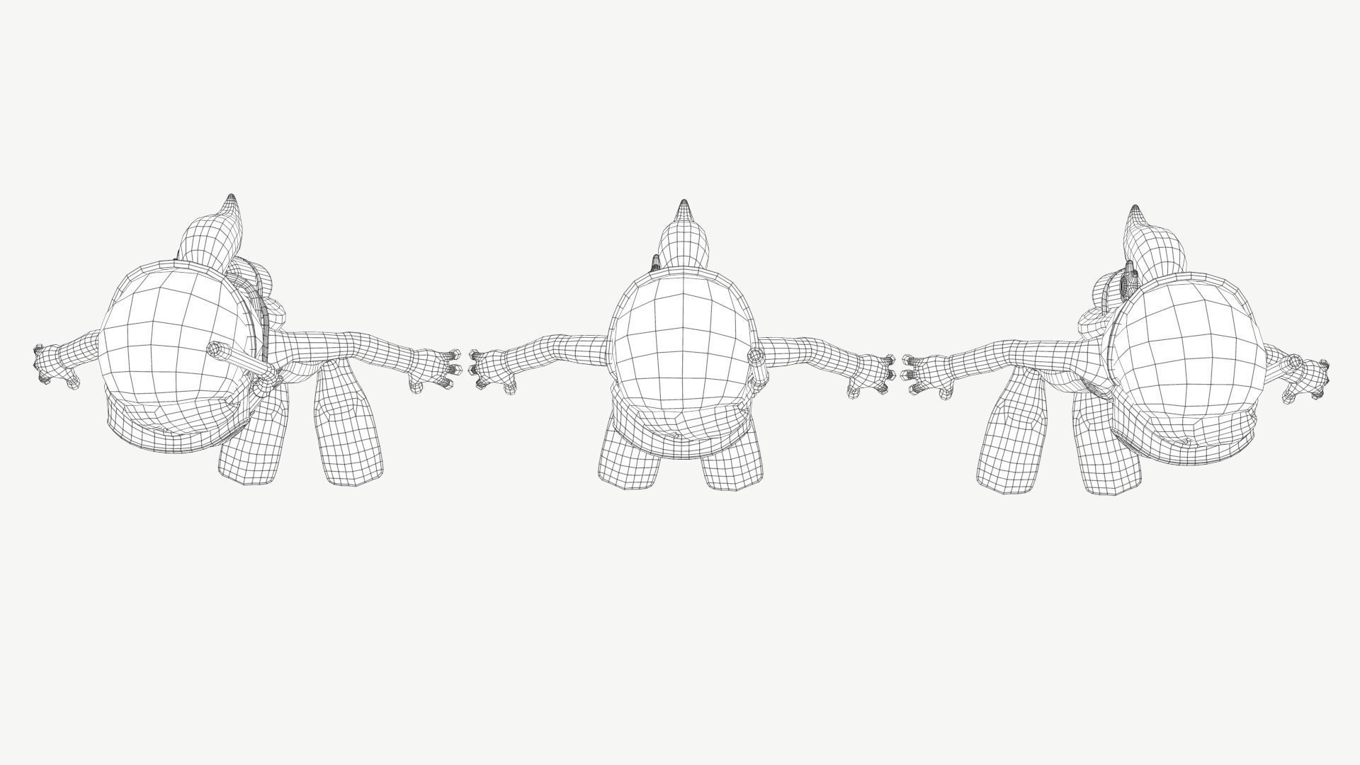 Diver Girl Low-poly 3D model_10