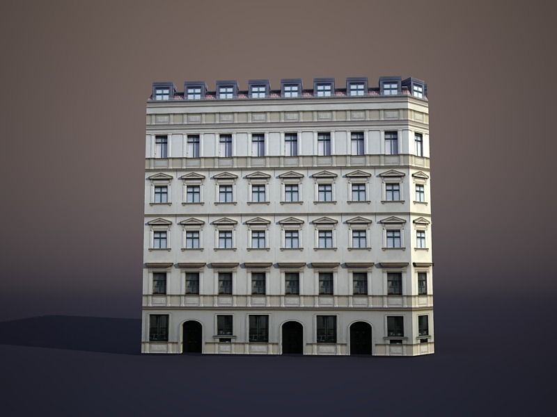 Apartment Faceade 4 Low-poly 3D model_1