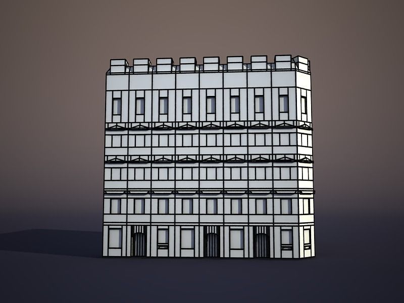 Apartment Faceade 4 Low-poly 3D model_2