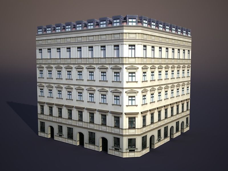 Apartment Faceade 4 Low-poly 3D model_0