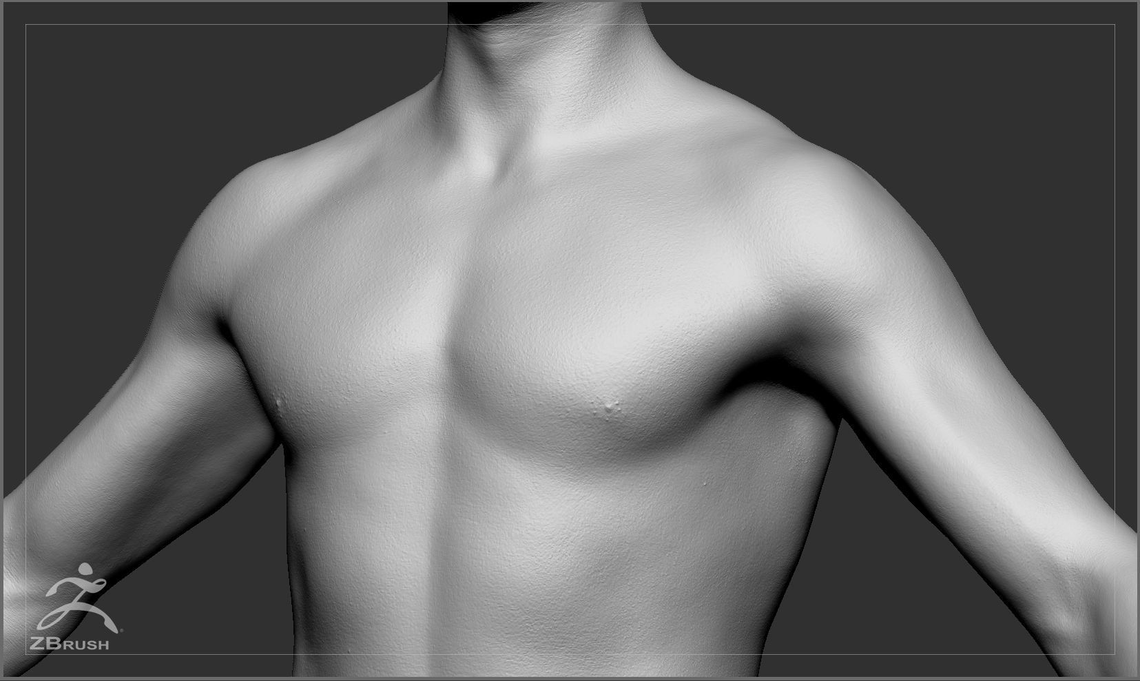 Average Black Male Body Basemesh 3D model_4