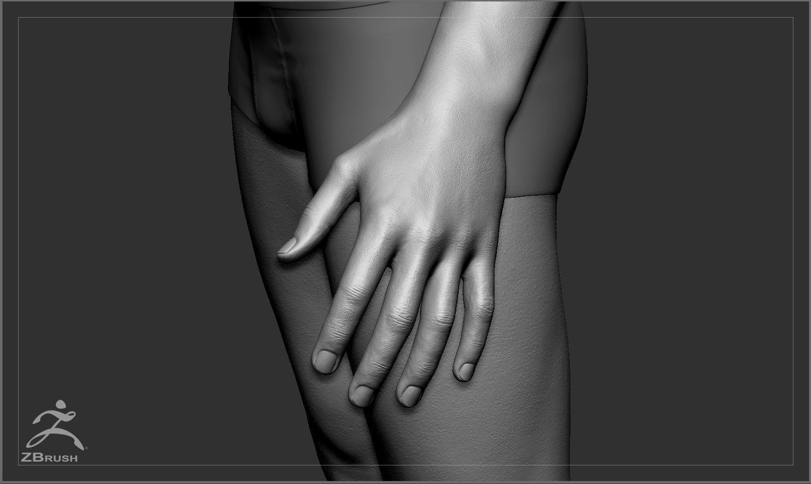 Average Black Male Body Basemesh 3D model_7