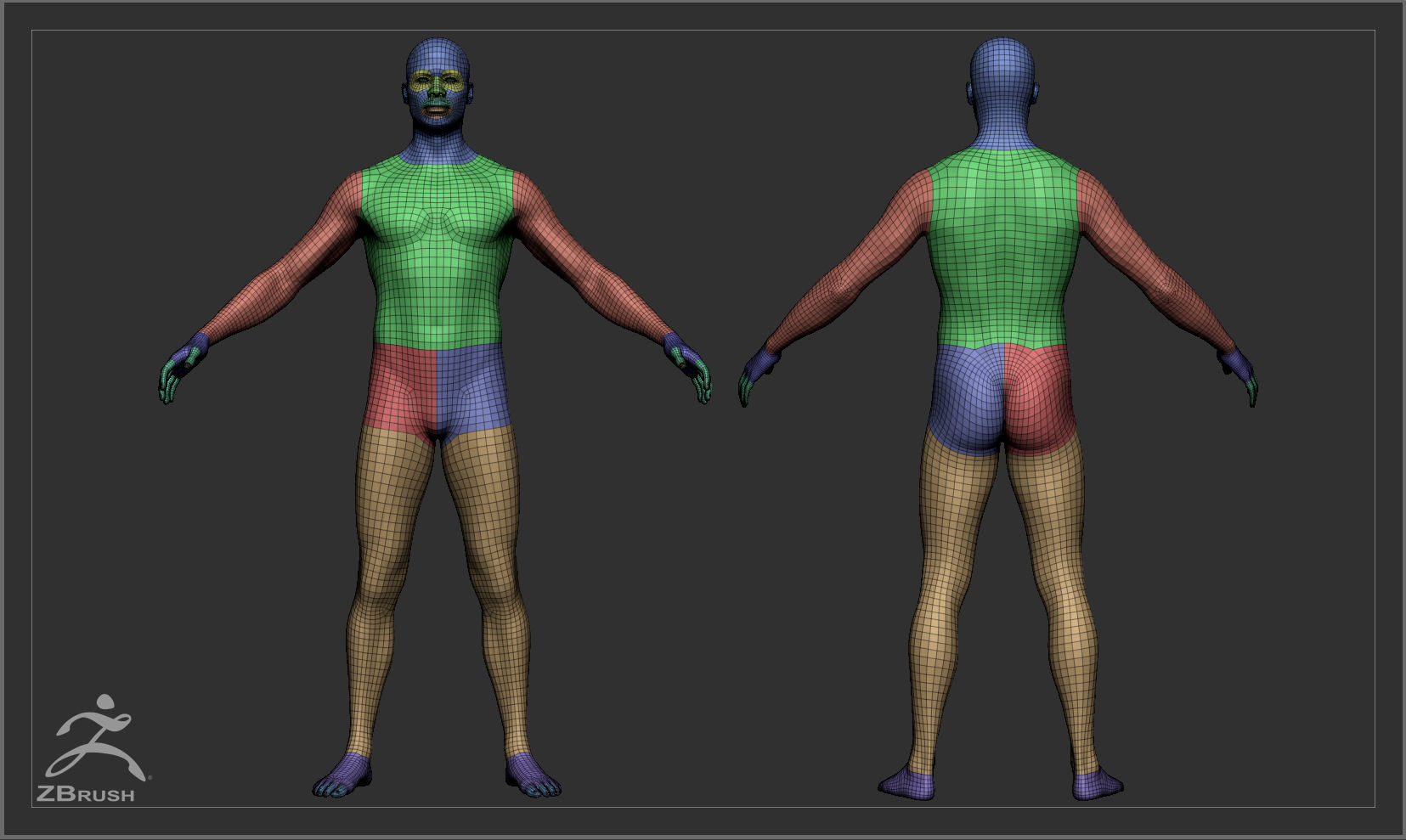 Average Black Male Body Basemesh 3D model_9