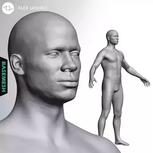 Average Black Male Body Basemesh