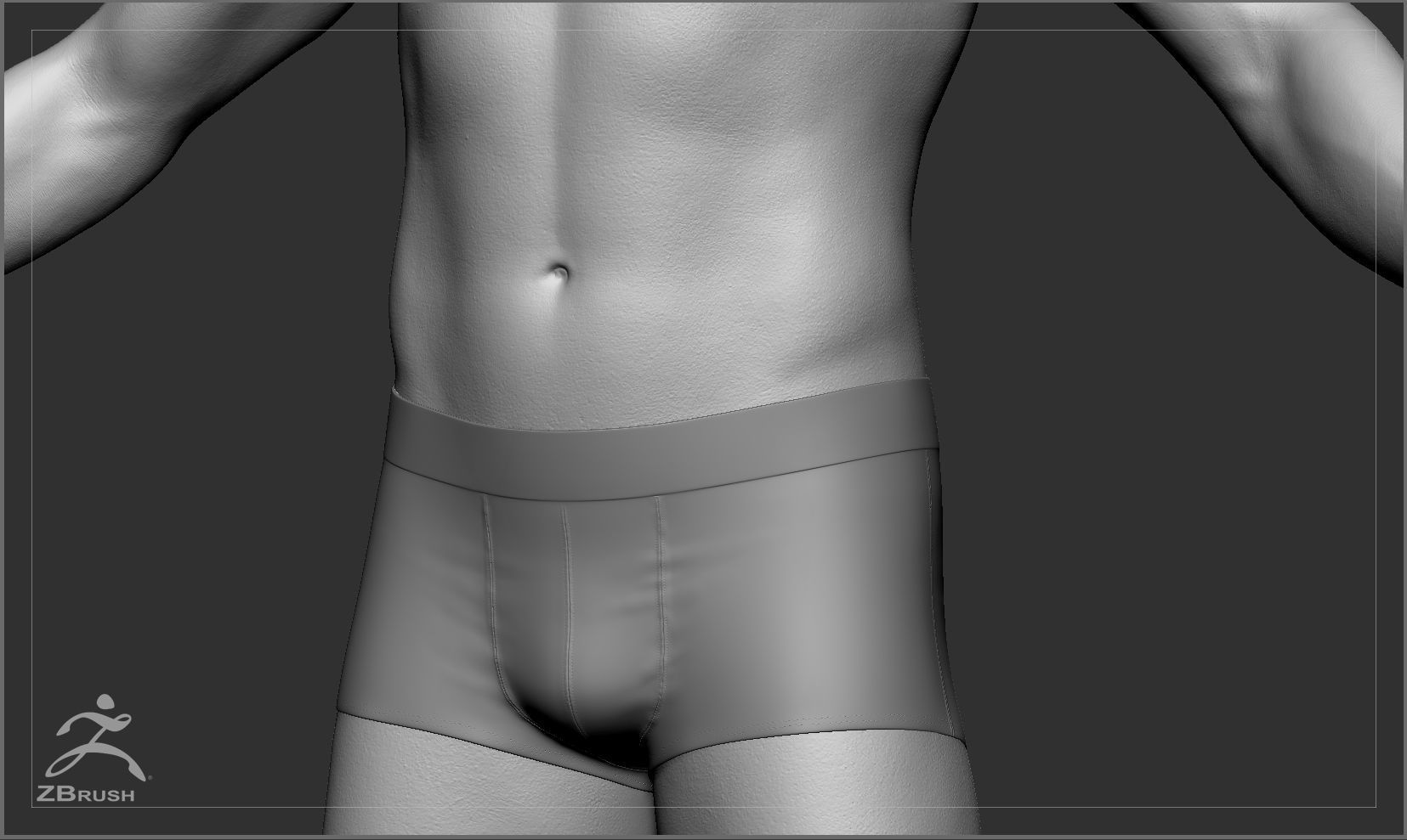 Average Black Male Body Basemesh 3D model_5