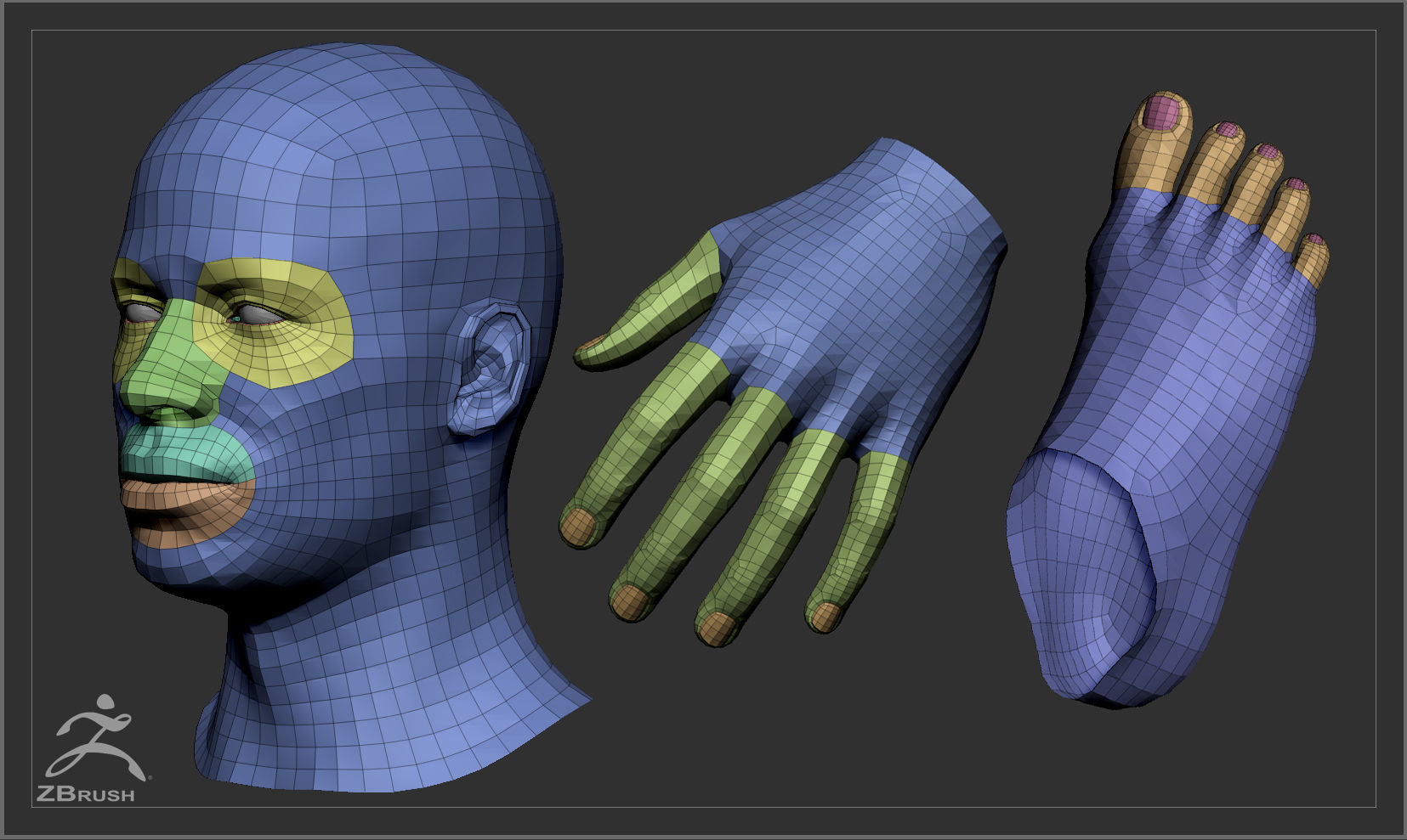 Average Black Male Body Basemesh 3D model_10