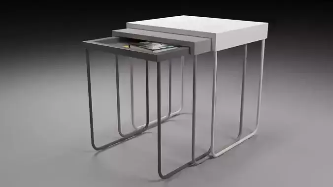 TABLE SET-Nesting tables Low-poly 3D model