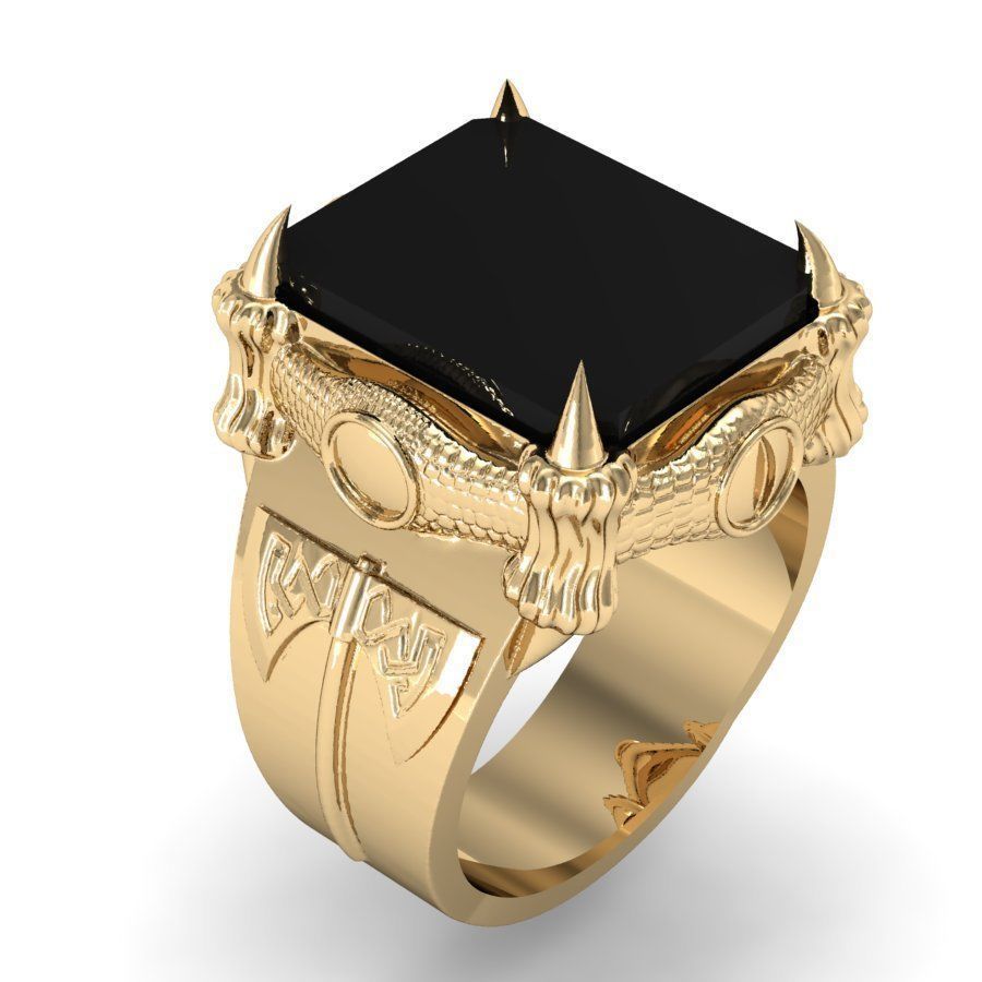 mens ring with a   dragon claws 3D print model_4
