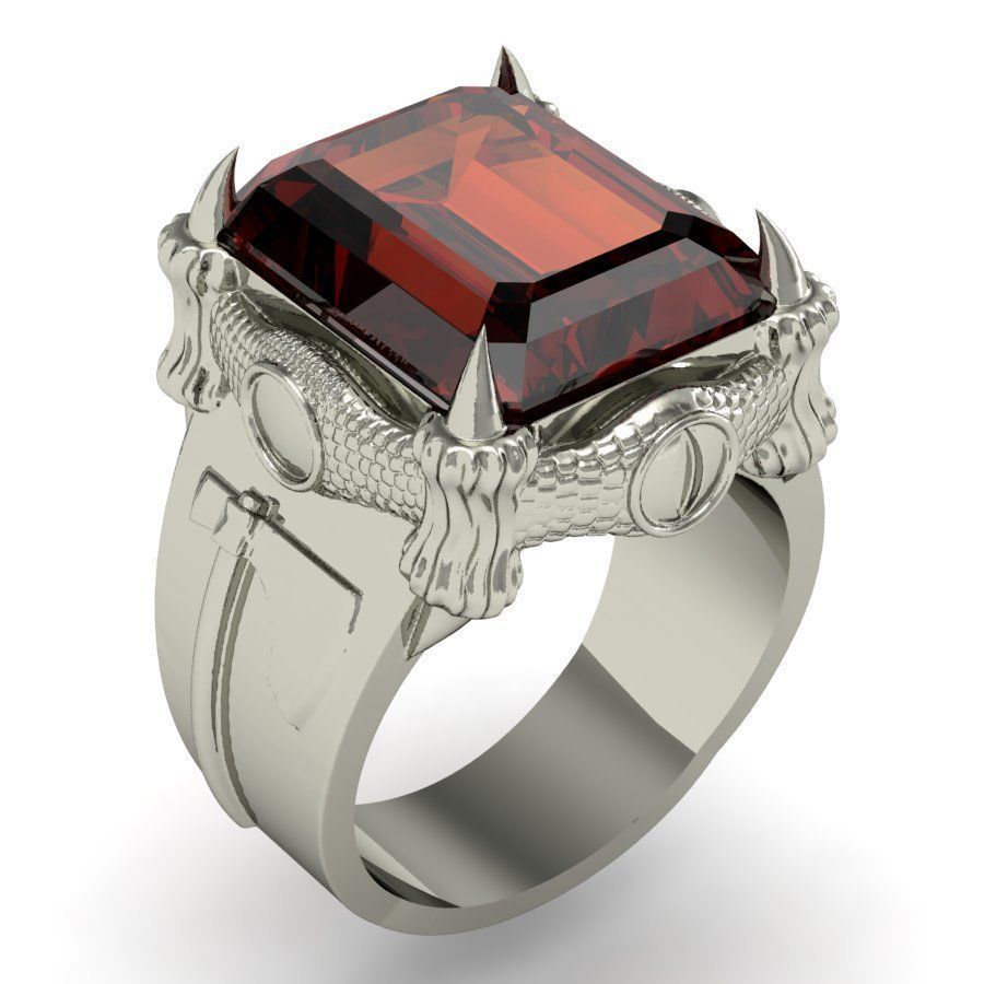 mens ring with a   dragon claws 3D print model_2