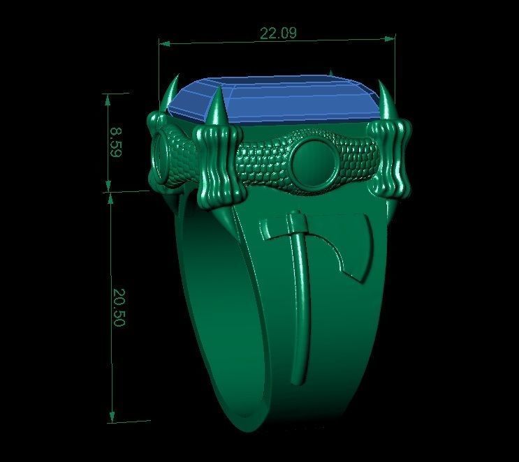 mens ring with a   dragon claws 3D print model_5