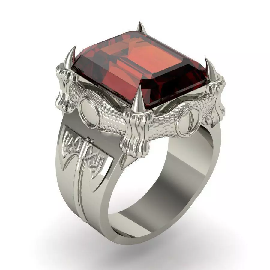 mens ring with a   dragon claws 3D print model_0