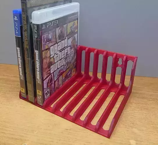 Game disk and DVD storage rack 3D print model