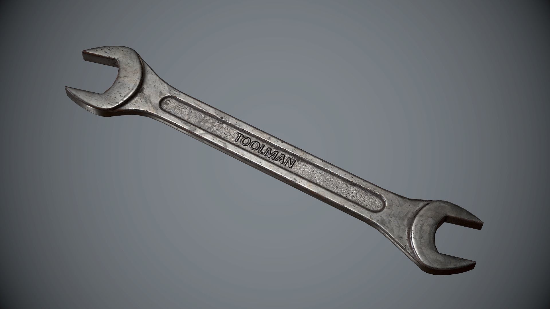 Wrench Steel Low-poly 3D model_1