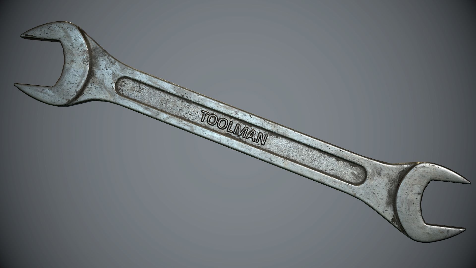 Wrench Steel Low-poly 3D model_7