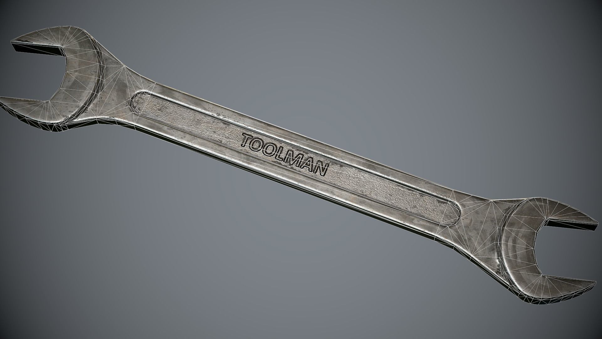 Wrench Steel Low-poly 3D model_10