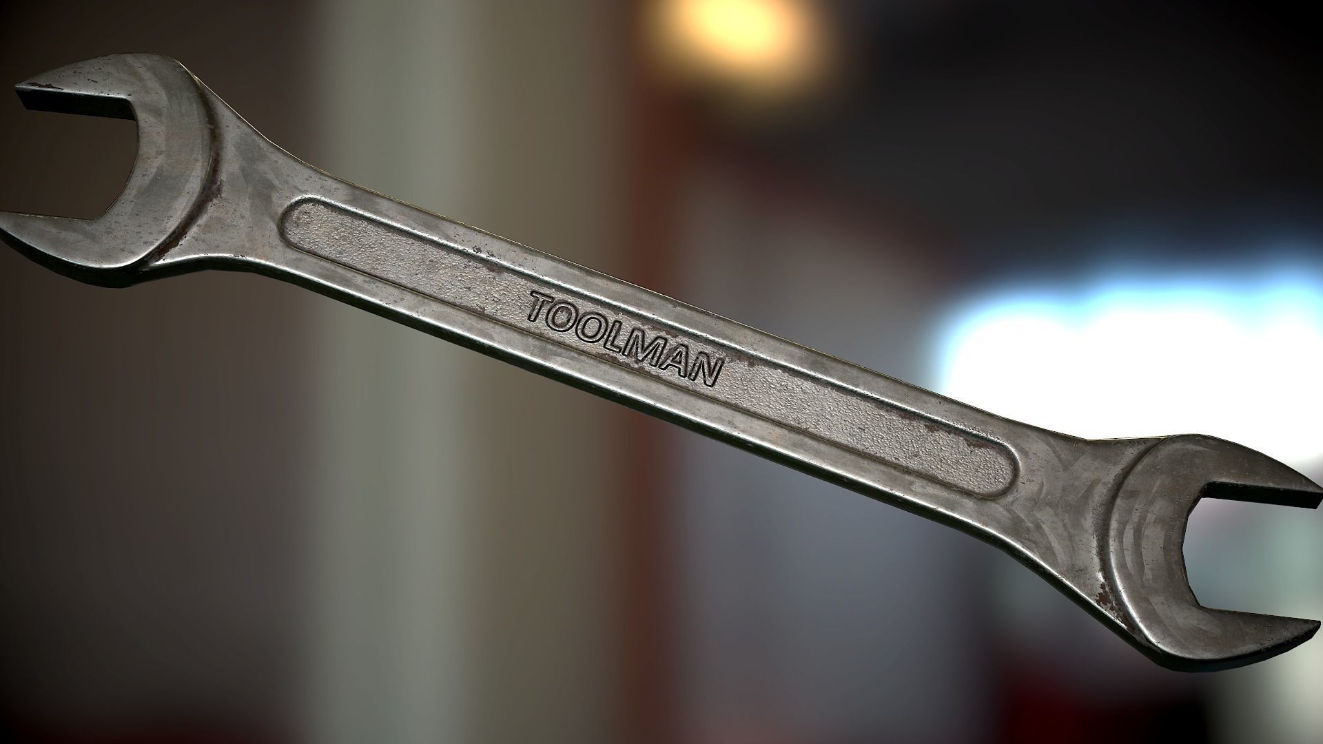 Wrench Steel Low-poly 3D model_5