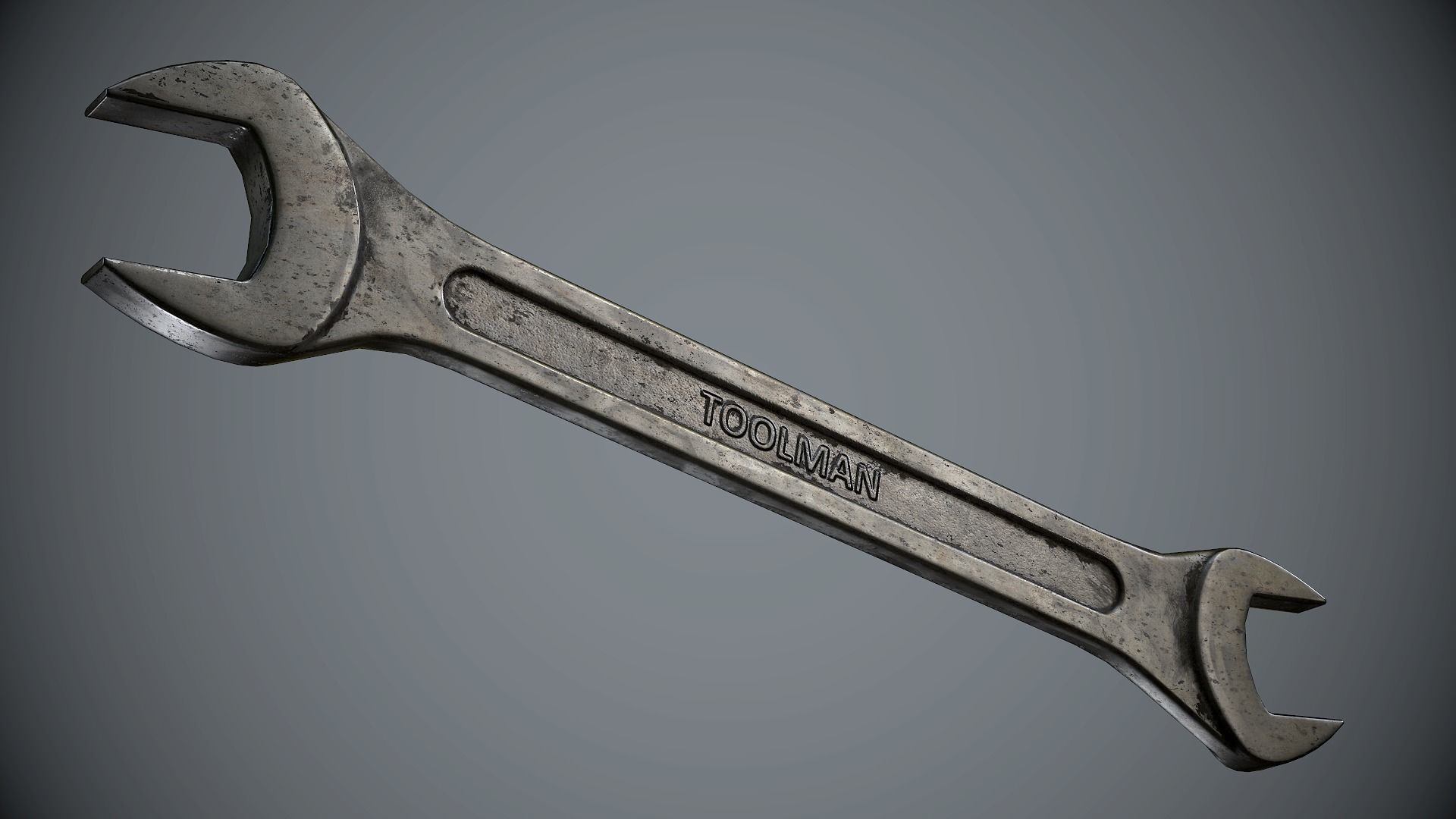 Wrench Steel Low-poly 3D model_3